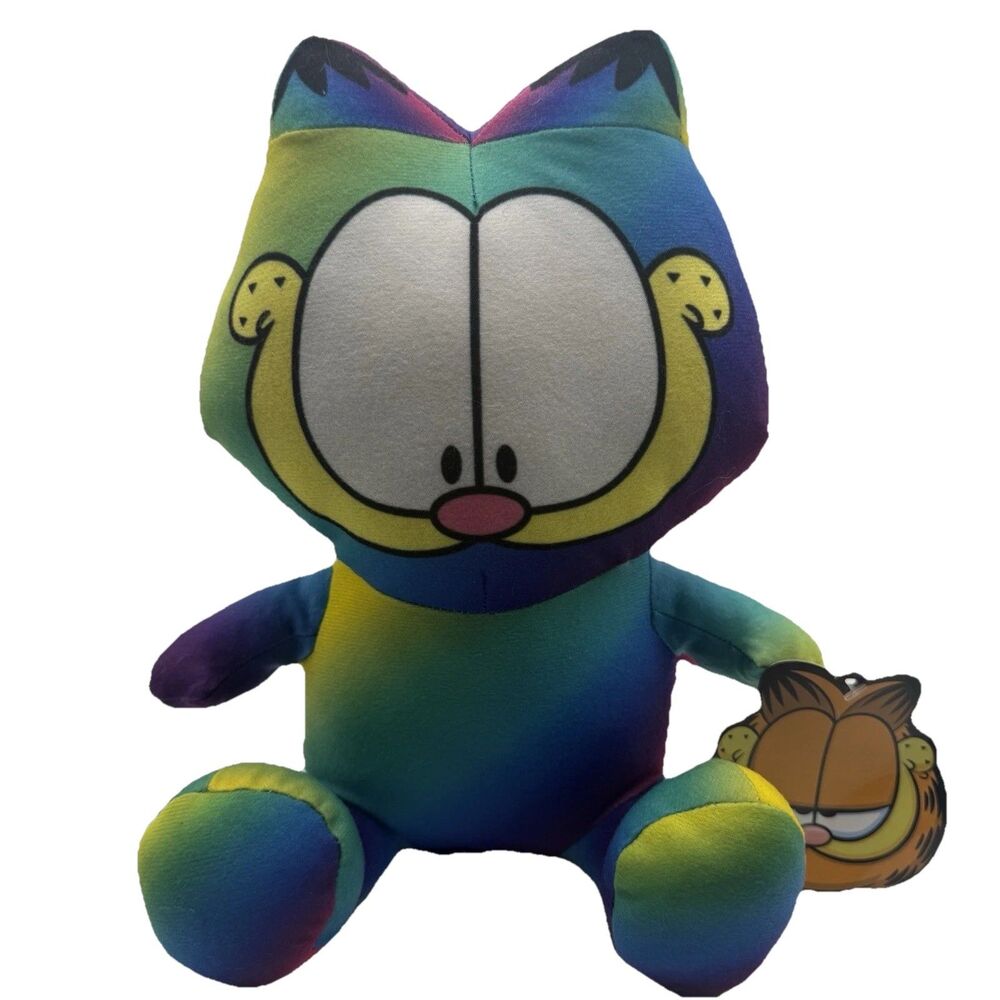Garfield Tie-Dye Plush 10” Stuffed Animal 2022 Nickelodeon Toy Factory Rare